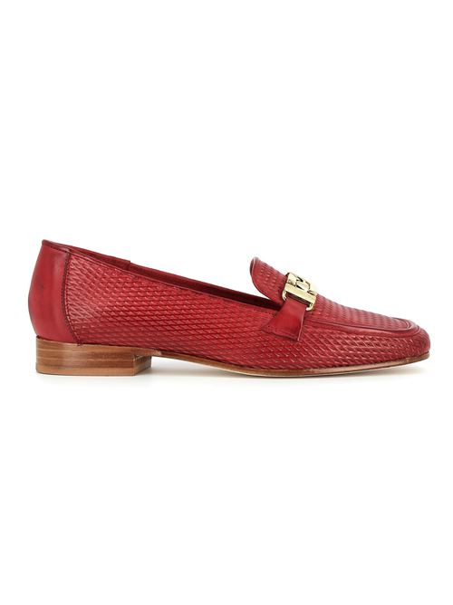 mocassino da donna in pelle traforata rosso CARLA ORTI | S703Y